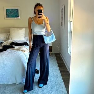 High Waisted Navy Wide Legged Pants